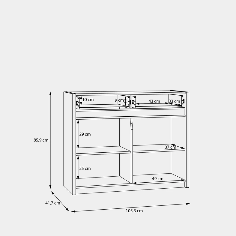 Komoda s osvětlením OAK SQUERE 105,3 cm