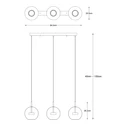 Závěsné svítidlo LED lišta 3 koule ENCELADUS chrom