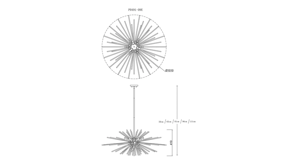 Stropní svítidlo URCHIN P0491-09E-F7DY