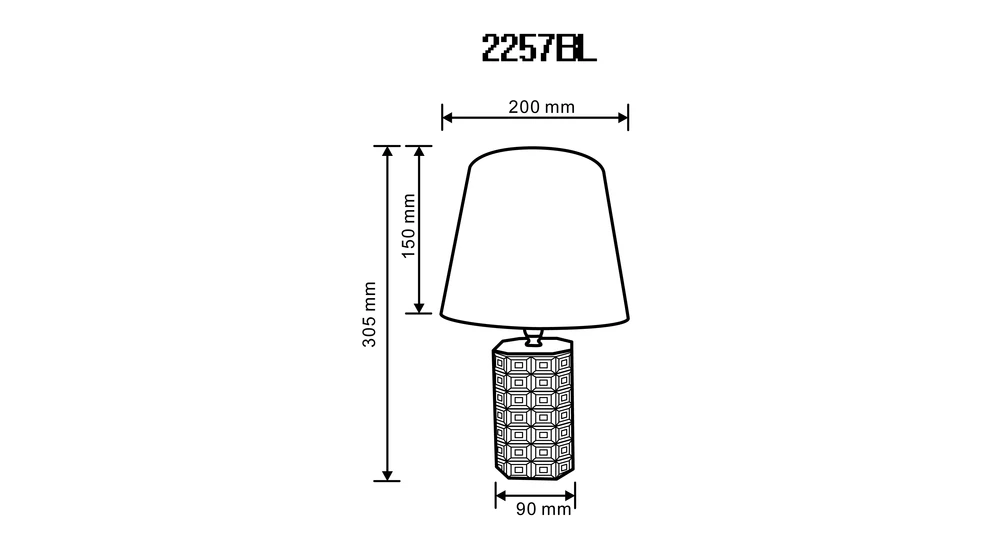 Lampa stołowa z abażurem czarno-zielona 30,5 cm - wymiary. 