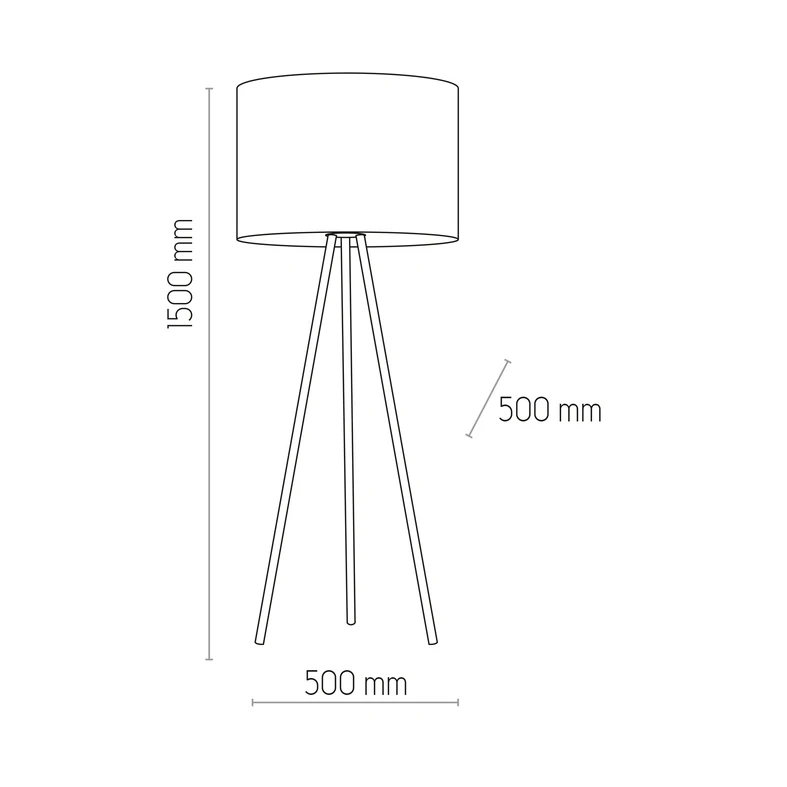 Stojací lampa na černé trojnožce JUTA