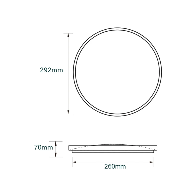 Plafon LED okrągły 18W jasne drewno ORO-OLMO 29,2 cm - wymiary.