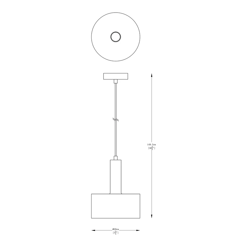 Závěsná lampa LEO černo-zlatá 20 cm