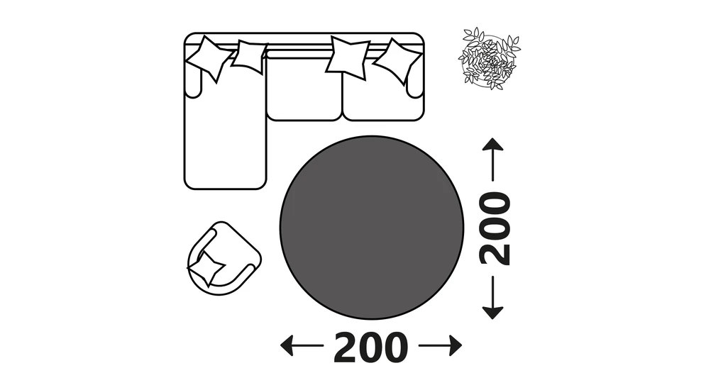 Kulatý smetanový koberec SHAPE 200 cm