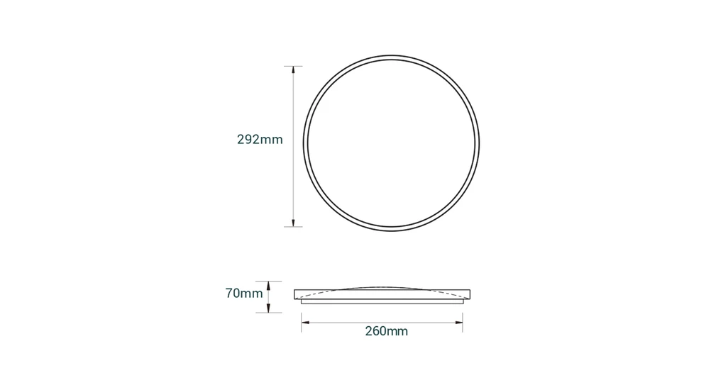 Plafon LED okrągły 18W jasne drewno ORO-OLMO 29,2 cm - wymiary.