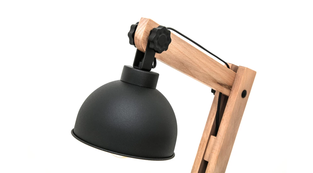 Lampa s dřevěným podstavcem ve stylu loft OSLO