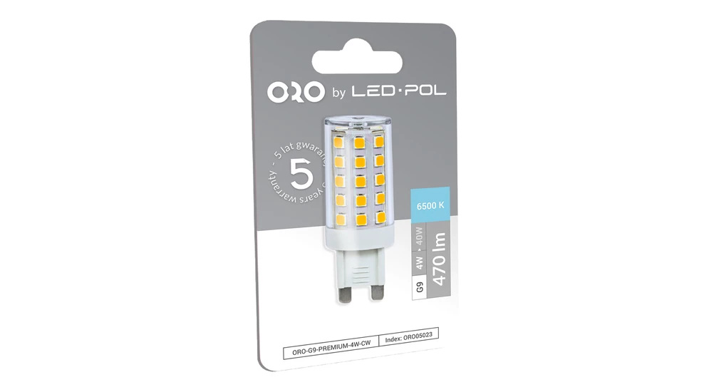 LED žárovka G9 4 W studená ORO-G9-PREMIUM-4 W