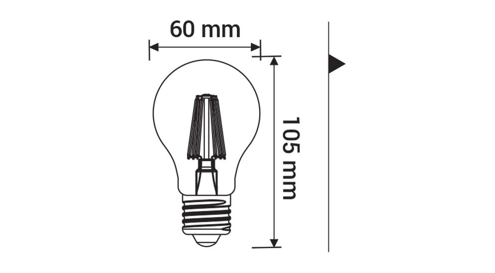 LED žárovka E27 7 W teplé barvy ORO-E27-FL-CLARO-7 W-WW