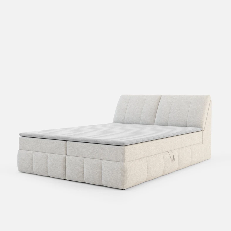 Krémová postel boxspring LORENZO HR 160x200 cm