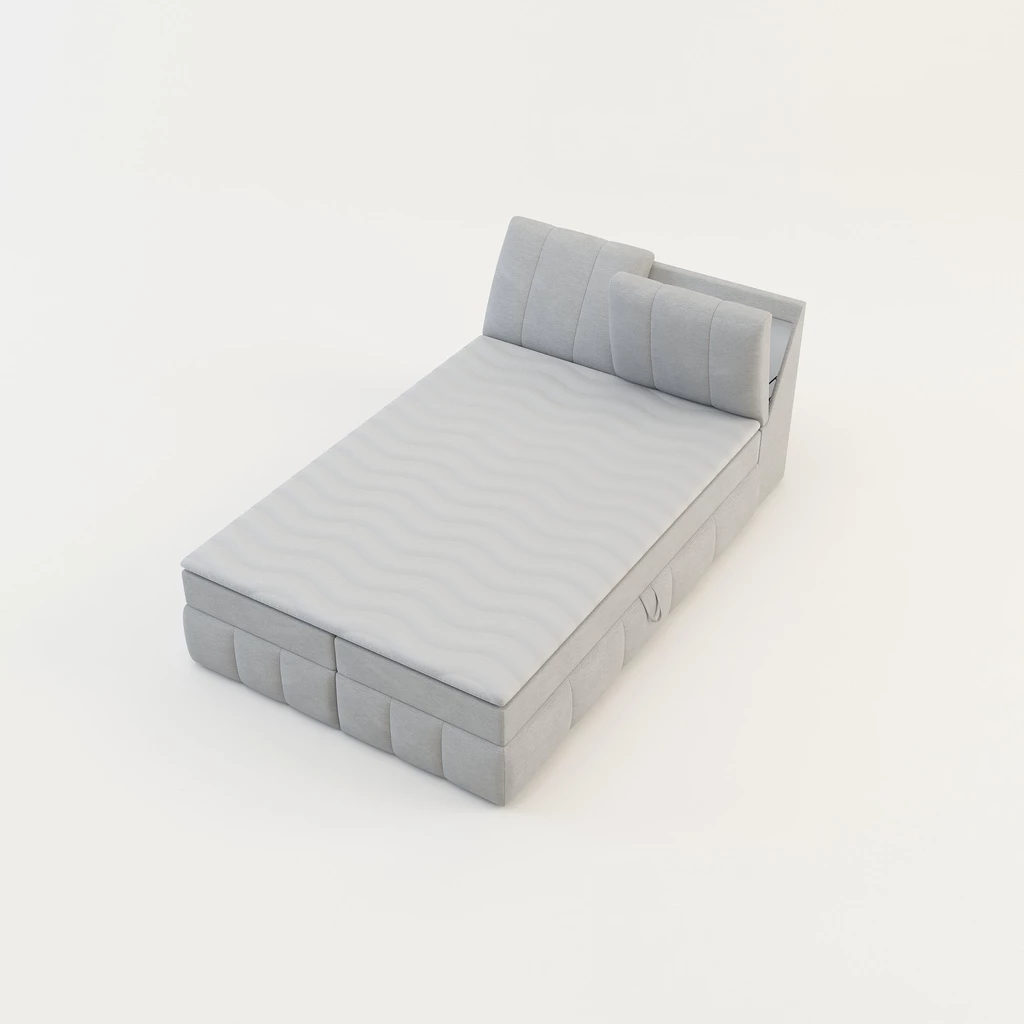 Šedá postel boxspring LORENZO HR 140x200 cm