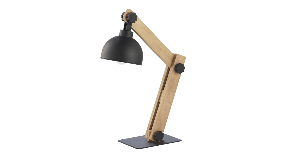 Lampa s dřevěným podstavcem ve stylu loft OSLO