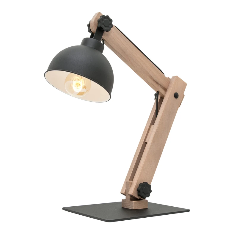 Lampa s dřevěným podstavcem ve stylu loft OSLO