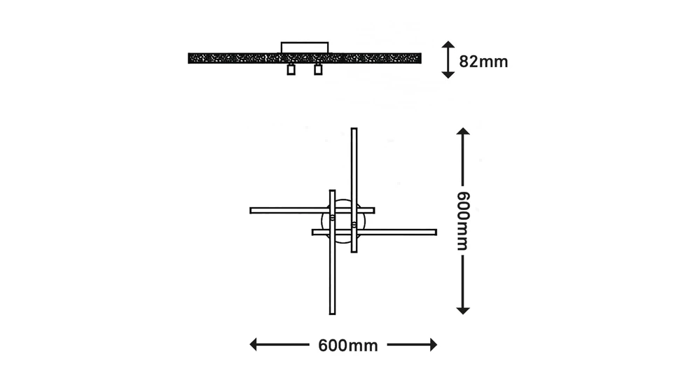 Stropní svítidlo LED s třpytkami chrom REY 60 cm