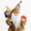 Vánoční hnědo-šedá figurka SANTA CLAUS 25 CM