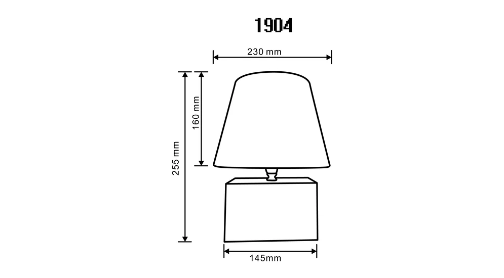 Lampa stołowa bambusowa, abażur biały - wymiary.