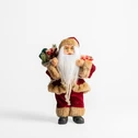 Vánoční červeno-hnědá figurka SANTA CLAUS 25 cm