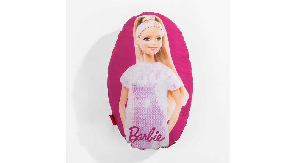 Owalna poduszka dla dziecka z lalką barbie