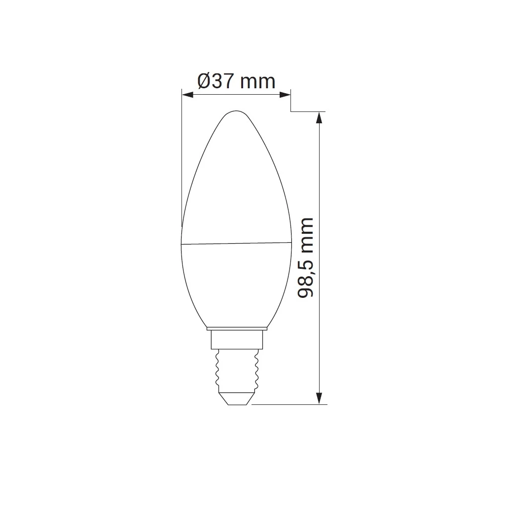 LED žárovka E14 5 W studená ORO-E14-C37-TOTO-5W-CW