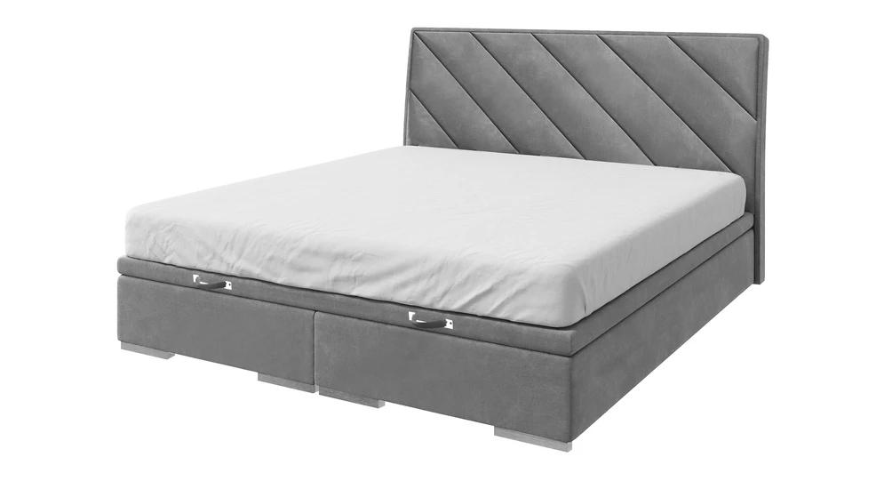 Postel boxspring šedá LEONARDO 160x200 cm