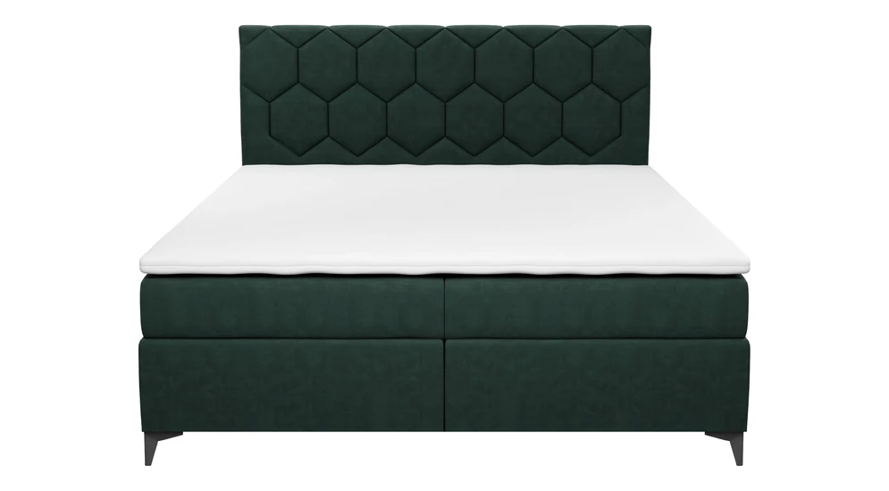 Postel boxspring s úložným prostorem zelená MEGAN PU 160x200 cm