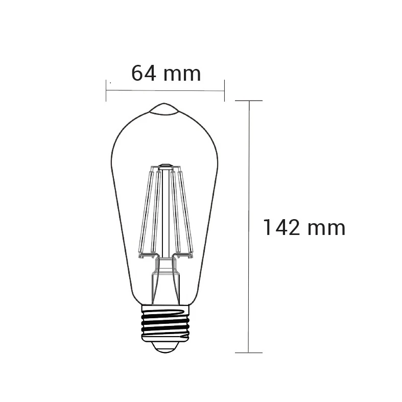 Retro LED dekorativní žárovka E27 4 W teplé barvy ORO-E27-ST64-FL-AMBER-4 W