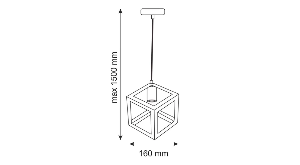 Černé geometrické závěsné svítidlo SWEDEN