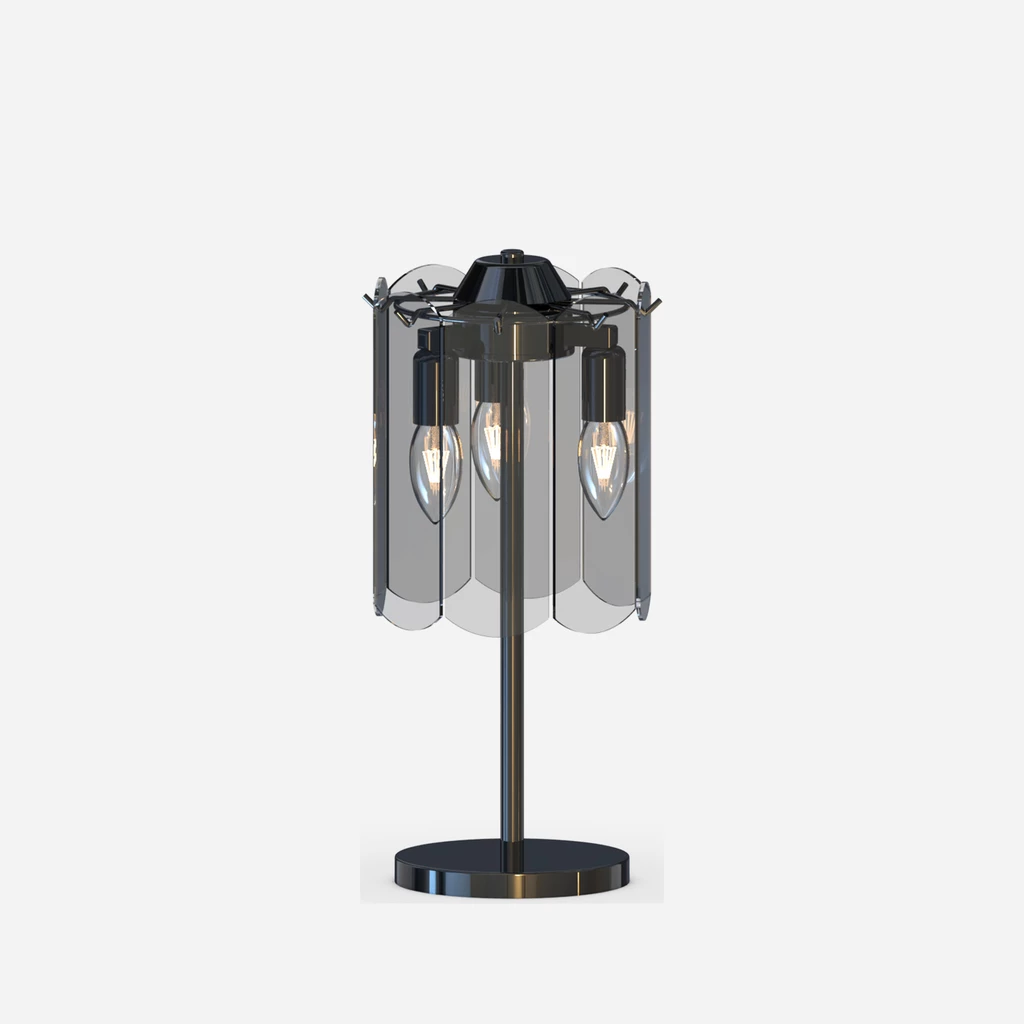 Lampa stołowa NIRA łączy nowoczesny design z elegancją glamour.