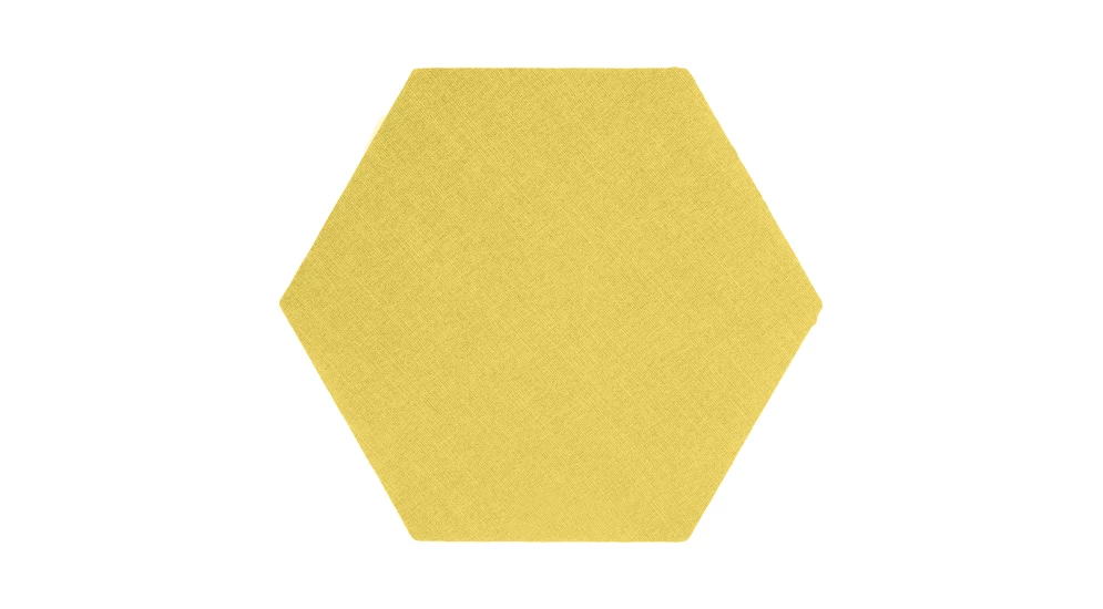 Čalouněný panel FIBI HEXAGON 20x20, žlutý