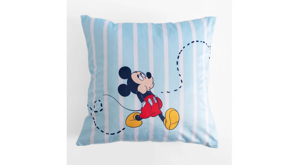 Modrý velurový povlak na polštář MICKEY DISNEY 40x40 cm