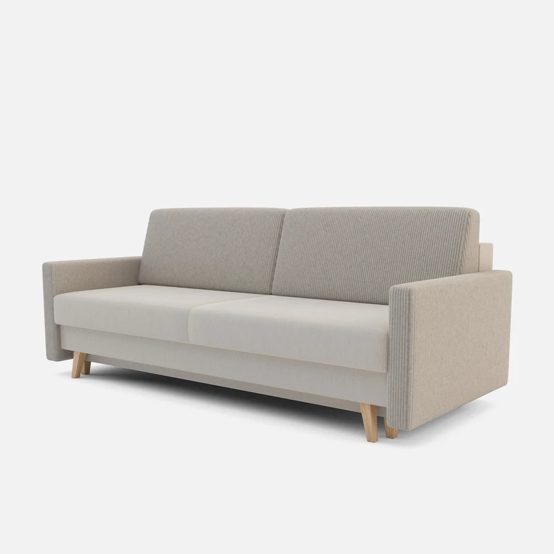 Trzyosobowa beżowa sofa