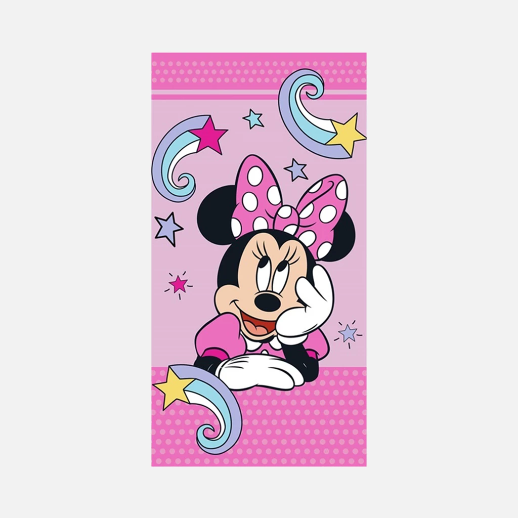 Różowy ręcznik do twarzy dla dzieci z grafiką Myszki Minnie