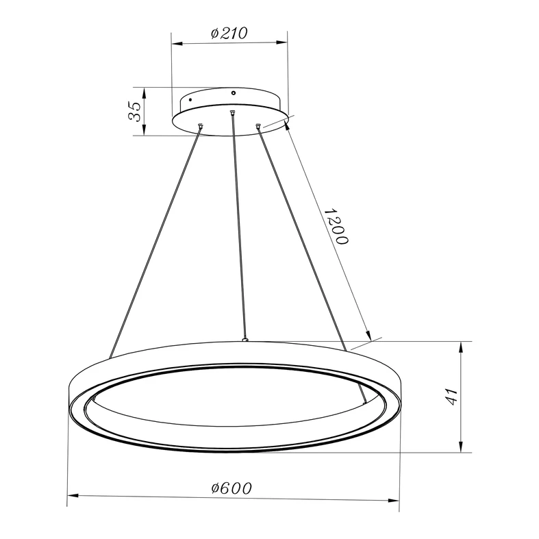 Stříbrné závěsné svítidlo LED CARLO 60 cm