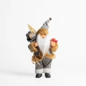 Vánoční hnědo-šedá figurka SANTA CLAUS 25 CM