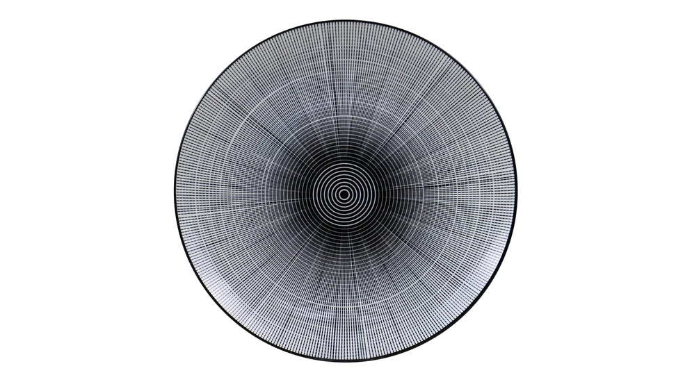 Bílo-černý jídelní talíř OTTICO 26,6 cm