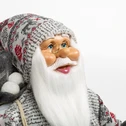 Vánoční šedá figurka SANTA CLAUS S lucernou 80 cm