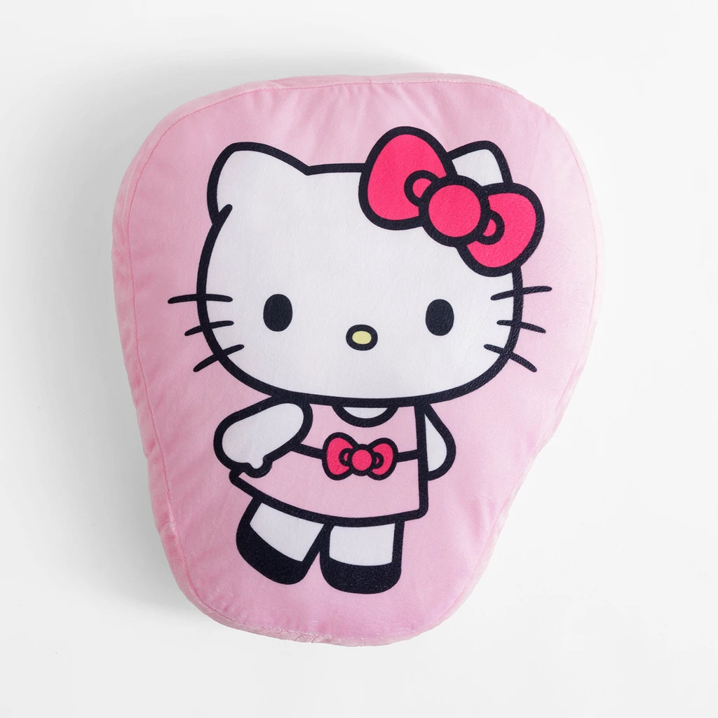 Różowa poduszka przytulanka z motywem postaci hello kitty