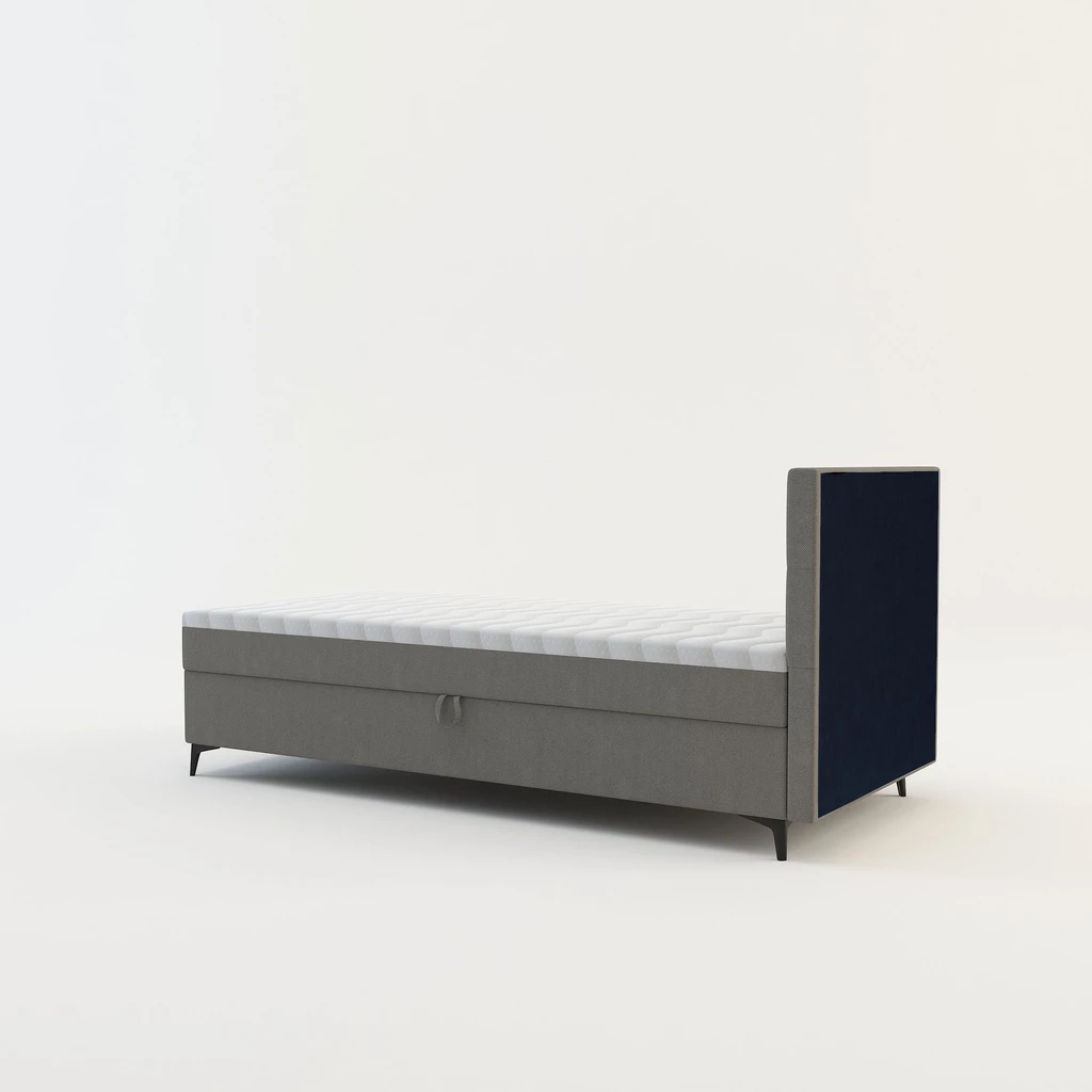 Světle šedá postel boxspring MARY 90x200 cm