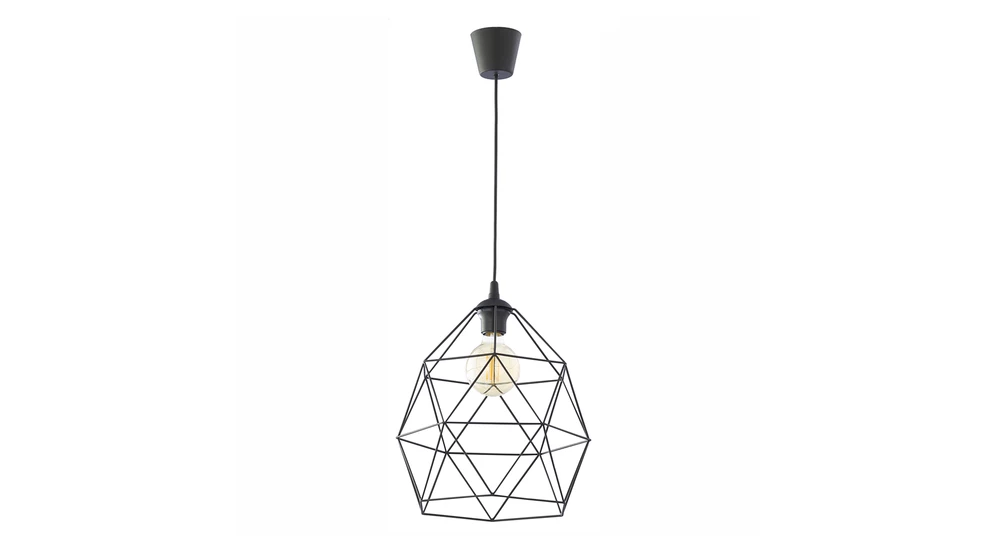 Lampa GALAXY to połączenie oryginalnego pomysłu i minimalistycznej formy. Ciekawie zaprojektowany klosz w geometrycznej formie został wykonany z metalowych elementów, które służą jako obramowanie dla pojedynczej żarówki.