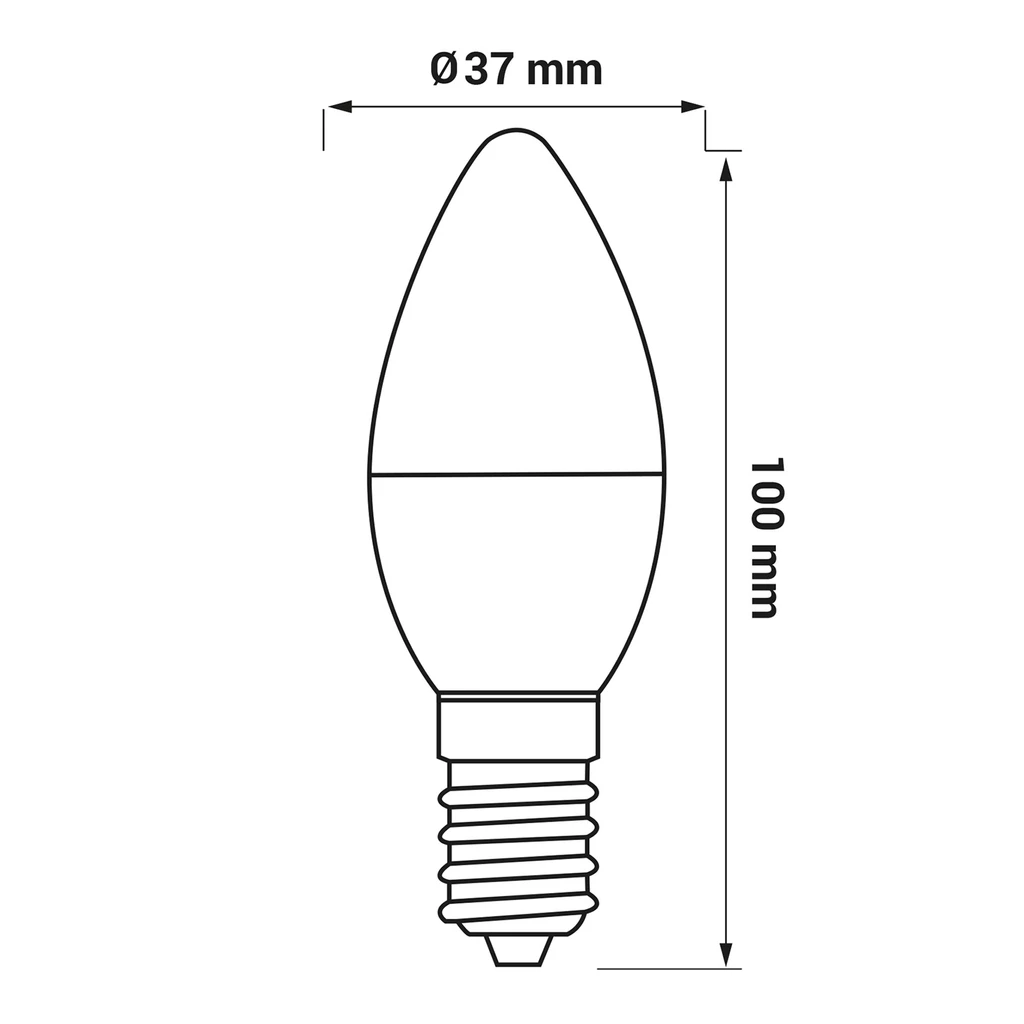 LED žárovka E14 5 W teplé barvy ORO-E14-C37-TOTO-5W