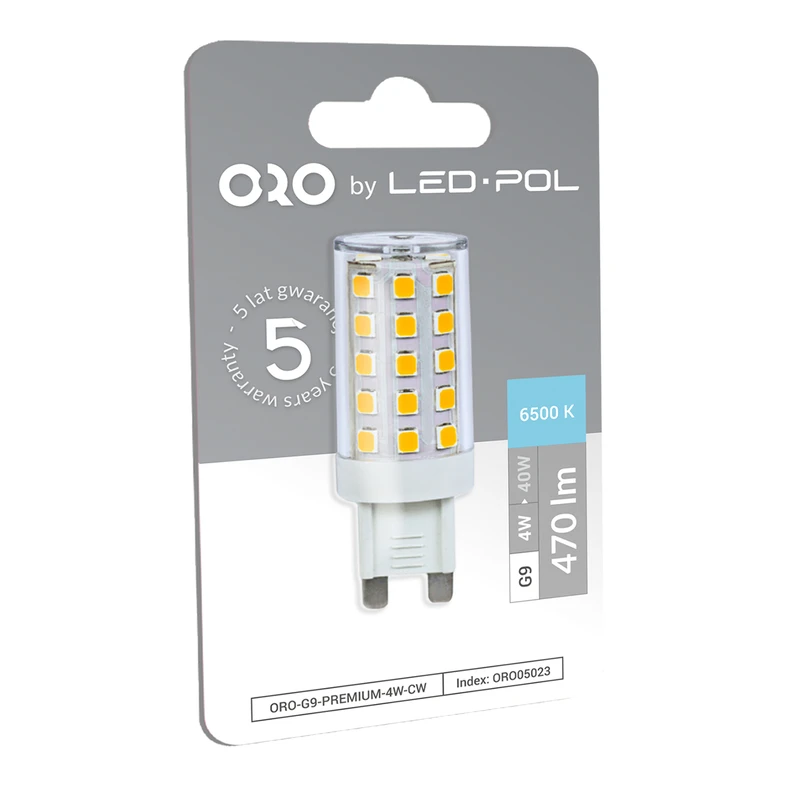 LED žárovka G9 4 W studená ORO-G9-PREMIUM-4 W