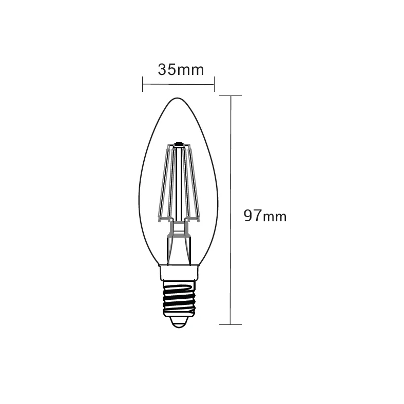 LED žárovka E14 4 W teplé barvy ORO-E14-C35-FL-CLARO-4 W