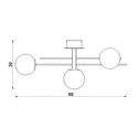 Stropní svítidlo se 3 stínidly ve tvaru koule SATELIT III černo-zlaté