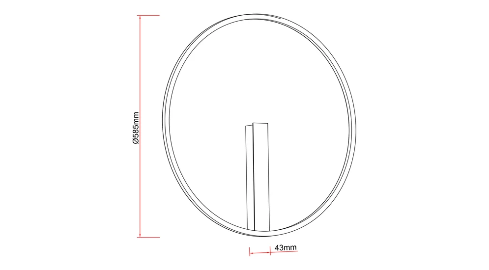 Lampa sufitowa LED czarna CORIT 58,5 cm - wymiary.