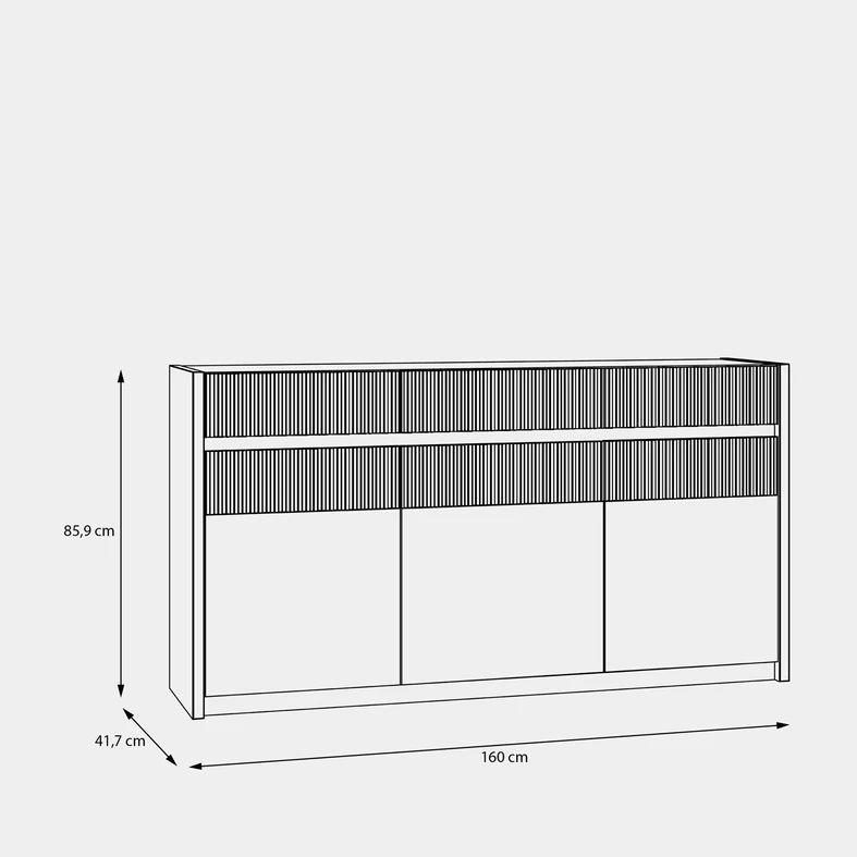 Komoda s osvětlením OAK SQUERE 160 cm