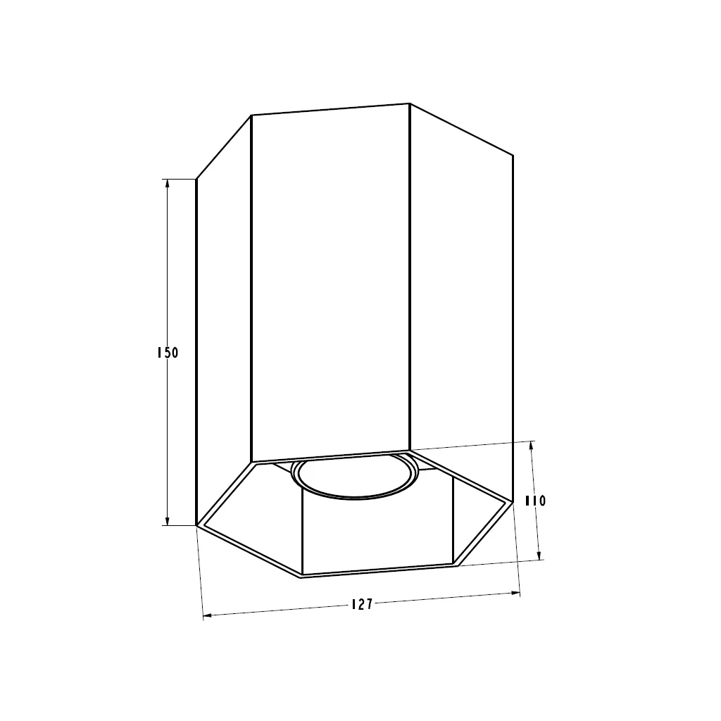 Bodové svítidlo geometricky tvarované barva hliník POLYGON CL 1L