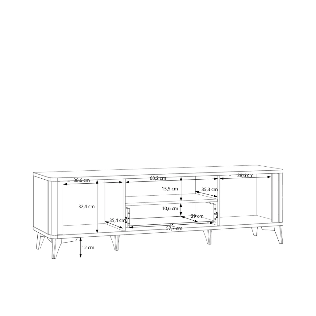 TV skříňka s osvětlením FORREST HILLS 160,4 cm