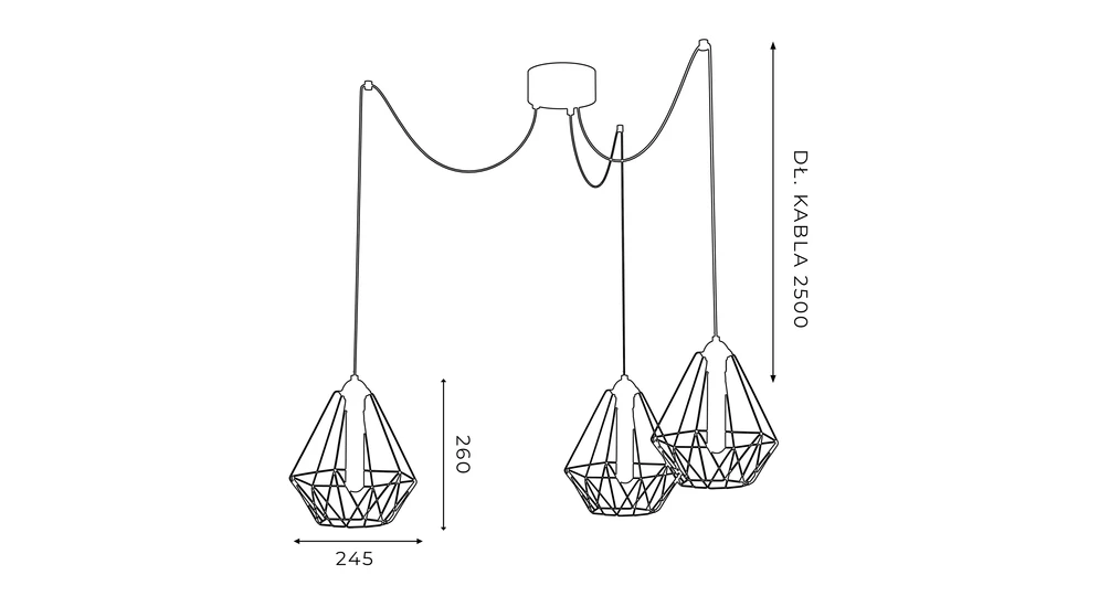 Černé závěsné svítidlo ve stylu loft SPINDEL BASKET III