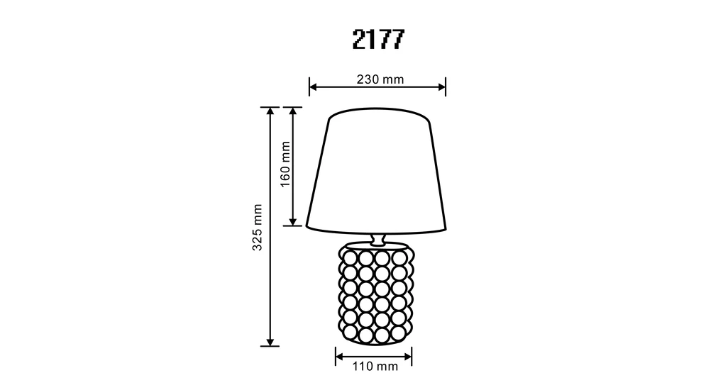 Lampa stołowa z abażurem biało-złota - wymiary.