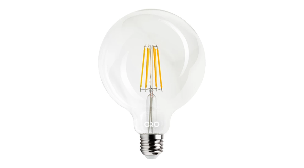 LED žárovka E27 8 W ORO-E27-G125-FL-CLARO-8 W-WW teplá barva