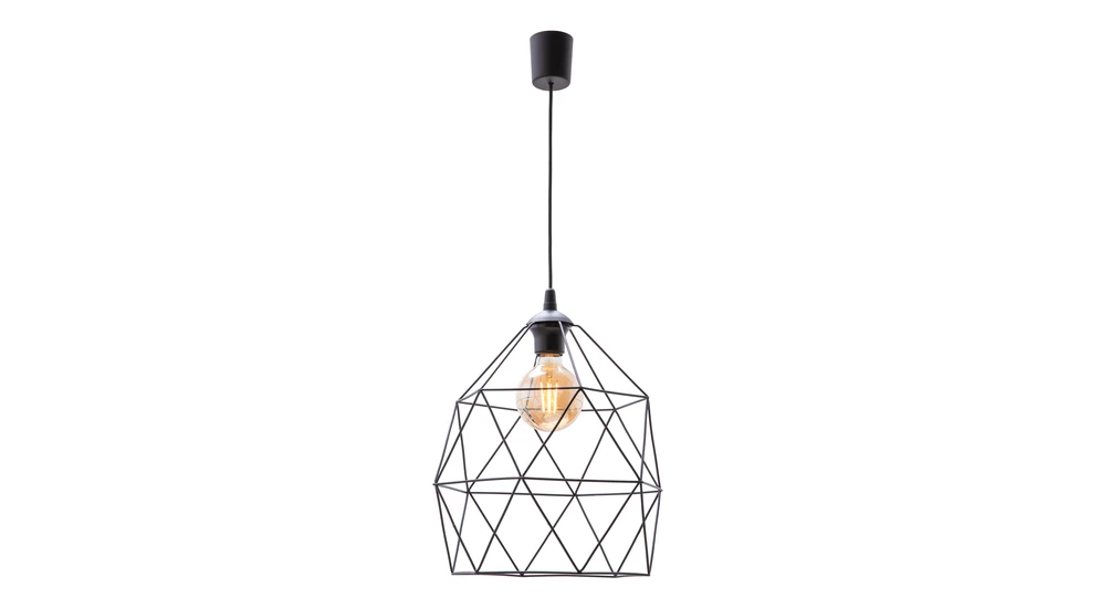 Lampa GALAXY to połączenie oryginalnego pomysłu i minimalistycznej formy. Ciekawie zaprojektowany klosz w geometrycznej formie został wykonany z metalowych elementów, które służą jako obramowanie dla pojedynczej żarówki.